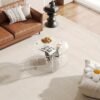 Transparent Acrylic Round Coffee Table, 15.74 Inches (Approx. 40Cm) Wide Modern Side Table with Storage Shelf, 2-Tier Circular Center Table