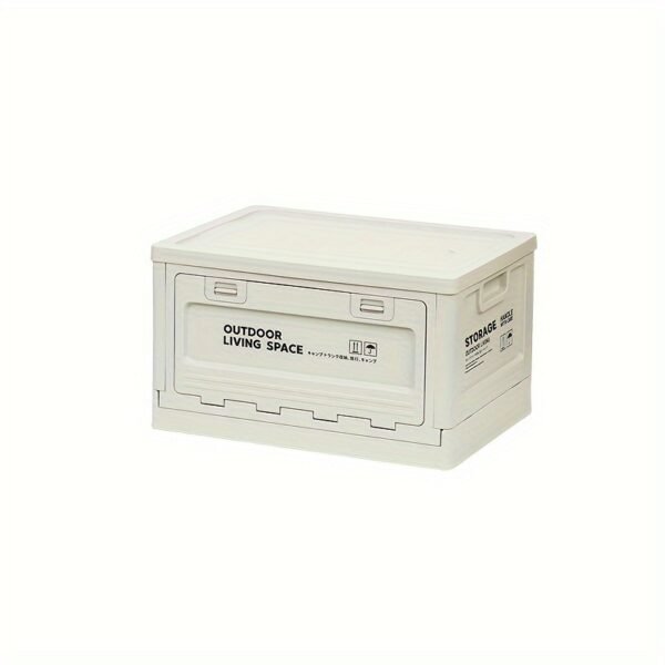 Large Collapsible Storage Box with Lid - Durable Plastic, Perfect for Camping Gear, Fishing Tackle & Car Trunk Organization