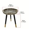 Tray Table with Removable Legs for Small Space Room, Golden Shell Pattern Style Plastic Serving Tray with Handles Coffee Table