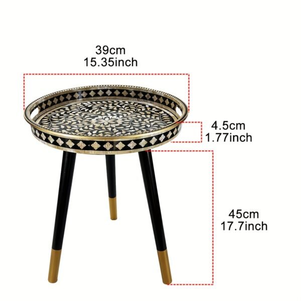 Tray Table with Removable Legs for Small Space Room, Golden Shell Pattern Style Plastic Serving Tray with Handles Coffee Table