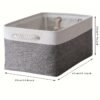 3pcs Large Folding Storage Bins Set - Contemporary Style, Rope Handles, Versatile Organizer for Clothes, Laundry Baskets
