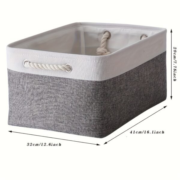 3pcs Large Folding Storage Bins Set - Contemporary Style, Rope Handles, Versatile Organizer for Clothes, Laundry Baskets