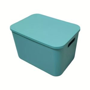 1pc Monochrome Large Desktop Dustproof Covered Storage Box, Storage for Miscellaneous Items - Assorted Colors